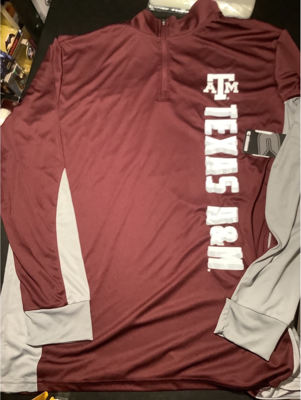 Colosseum Texas A&M Maroon and Gray Quarter Zip Pullover XL